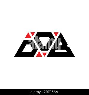 DOB triangle letter logo design with triangle shape. DOB triangle logo design monogram. DOB triangle vector logo template with red color. DOB triangul Stock Vector