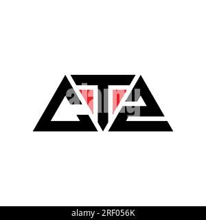 CTZ triangle letter logo design with triangle shape. CTZ triangle logo design monogram. CTZ triangle vector logo template with red color. CTZ triangul Stock Vector