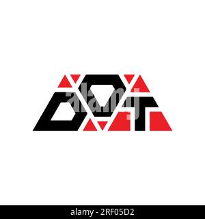 DOT triangle letter logo design with triangle shape. DOT triangle logo design monogram. DOT triangle vector logo template with red color. DOT triangul Stock Vector