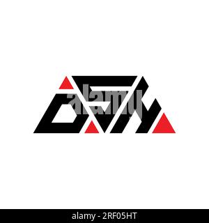 DSH triangle letter logo design with triangle shape. DSH triangle logo design monogram. DSH triangle vector logo template with red color. DSH triangul Stock Vector