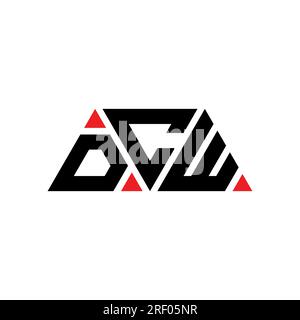 DCW triangle letter logo design with triangle shape. DCW triangle logo design monogram. DCW triangle vector logo template with red color. DCW triangul Stock Vector