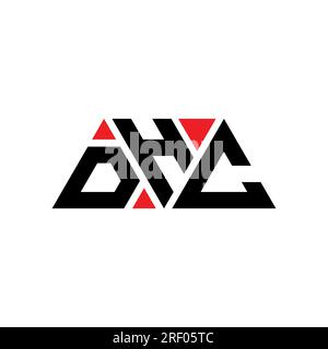 DHC triangle letter logo design with triangle shape. DHC triangle logo design monogram. DHC triangle vector logo template with red color. DHC triangul Stock Vector