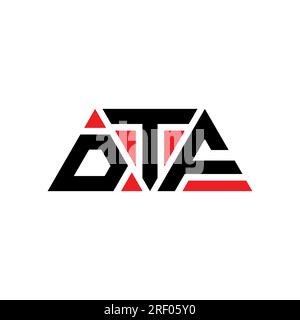 DTF triangle letter logo design with triangle shape. DTF triangle logo design monogram. DTF triangle vector logo template with red color. DTF triangul Stock Vector