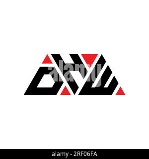 DHW triangle letter logo design with triangle shape. DHW triangle logo design monogram. DHW triangle vector logo template with red color. DHW triangul Stock Vector