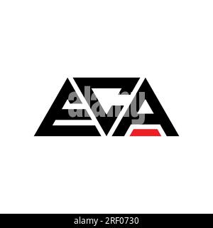 ECA triangle letter logo design with triangle shape. ECA triangle logo design monogram. ECA triangle vector logo template with red color. ECA triangul Stock Vector