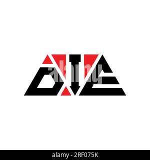 DIE triangle letter logo design with triangle shape. DIE triangle logo design monogram. DIE triangle vector logo template with red color. DIE triangul Stock Vector