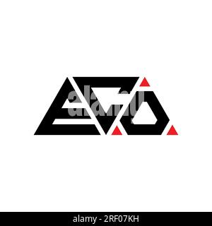 ECO triangle letter logo design with triangle shape. ECO triangle logo design monogram. ECO triangle vector logo template with red color. ECO triangul Stock Vector