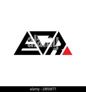 ECR triangle letter logo design with triangle shape. ECR triangle logo design monogram. ECR triangle vector logo template with red color. ECR triangul Stock Vector