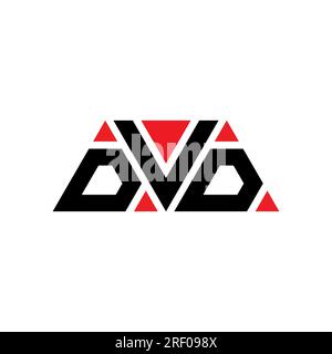 DVD triangle letter logo design with triangle shape. DVD triangle logo design monogram. DVD triangle vector logo template with red color. DVD triangul Stock Vector