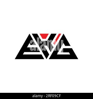 EKG triangle letter logo design with triangle shape. EKG triangle logo design monogram. EKG triangle vector logo template with red color. EKG triangul Stock Vector