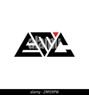 EMC triangle letter logo design with triangle shape. EMC triangle logo design monogram. EMC triangle vector logo template with red color. EMC triangul Stock Vector