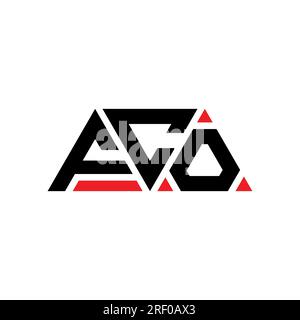 FCO triangle letter logo design with triangle shape. FCO triangle logo design monogram. FCO triangle vector logo template with red color. FCO triangul Stock Vector