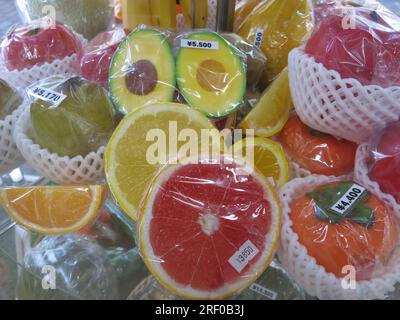 Kappabashi dori is known as 'kitchen street' with many supply stores serving the restaurant trade, including plastic models of food for menu displays. Stock Photo