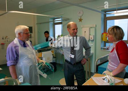Group of healthcare professionals discussing in a hospital setting in Sheffield, England. Stock Photo
