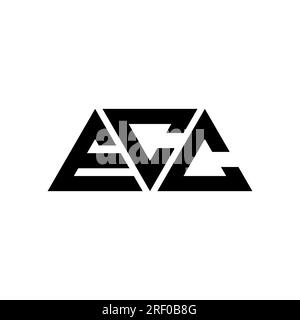 ECC triangle letter logo design with triangle shape. ECC triangle logo design monogram. ECC triangle vector logo template with red color. ECC triangul Stock Vector
