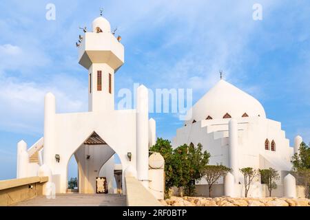 White Salem Bin Laden Mosque built on the island, Al Khobar, Saudi Arabia Stock Photo