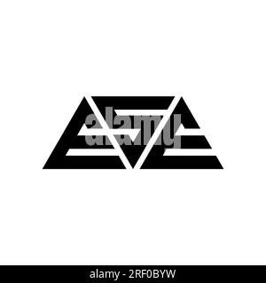 ESE triangle letter logo design with triangle shape. ESE triangle logo design monogram. ESE triangle vector logo template with red color. ESE triangul Stock Vector
