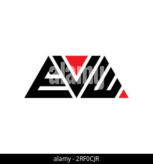 EVW triangle letter logo design with triangle shape. EVW triangle logo design monogram. EVW triangle vector logo template with red color. EVW triangul Stock Vector