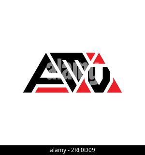 FMV triangle letter logo design with triangle shape. FMV triangle logo design monogram. FMV triangle vector logo template with red color. FMV triangul Stock Vector