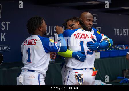 ATLANTA, GA – APRIL 07: Atlanta second baseman Ozzie Albies (1