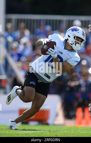 Buffalo Bills wide receiver Khalil Shakir (10) looks on during pre-game  warm-ups before a NFL football game against the Baltimore Ravens, Sunday,  Oct. 2, 2022, in Baltimore. (AP Photo/Terrance Williams Stock Photo 