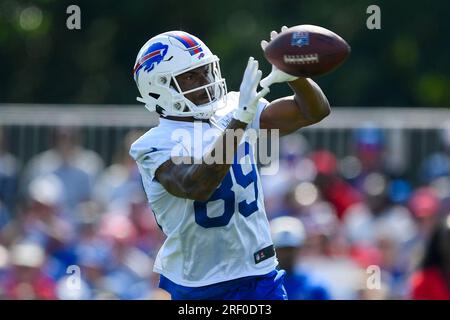 Buffalo Bills wide receiver Bryan Thompson (89) catches a pass during  practice at the NFL football team's training camp in Pittsford, N.Y.,  Wednesday, July 26, 2023. (AP Photo/Adrian Kraus Stock Photo - Alamy