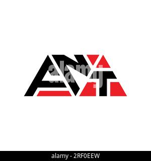FNT triangle letter logo design with triangle shape. FNT triangle logo design monogram. FNT triangle vector logo template with red color. FNT triangul Stock Vector