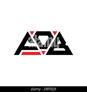 FOB triangle letter logo design with triangle shape. FOB triangle logo design monogram. FOB triangle vector logo template with red color. FOB triangul Stock Vector