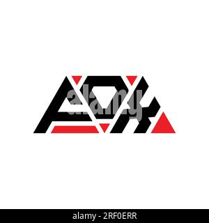 FOX triangle letter logo design with triangle shape. FOX triangle logo design monogram. FOX triangle vector logo template with red color. FOX triangul Stock Vector