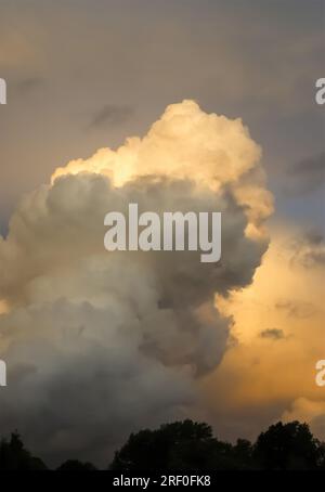 Stunning dark cloud formations right before a thunderstorm. Stock Photo