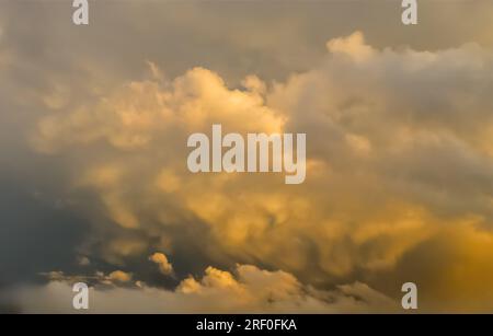 Stunning dark cloud formations right before a thunderstorm. Stock Photo