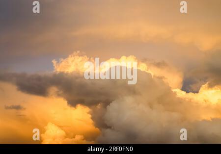 Stunning dark cloud formations right before a thunderstorm. Stock Photo