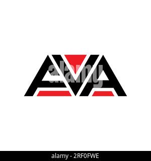 FVA triangle letter logo design with triangle shape. FVA triangle logo design monogram. FVA triangle vector logo template with red color. FVA triangul Stock Vector