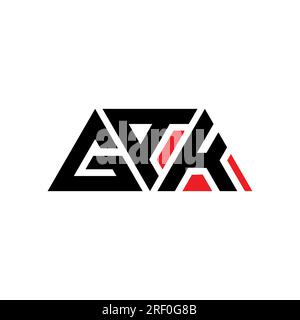 GAK triangle letter logo design with triangle shape. GAK triangle logo design monogram. GAK triangle vector logo template with red color. GAK triangul Stock Vector