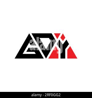 GDY triangle letter logo design with triangle shape. GDY triangle logo design monogram. GDY triangle vector logo template with red color. GDY triangul Stock Vector