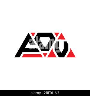 FOV triangle letter logo design with triangle shape. FOV triangle logo design monogram. FOV triangle vector logo template with red color. FOV triangul Stock Vector