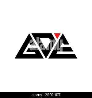 GDE triangle letter logo design with triangle shape. GDE triangle logo design monogram. GDE triangle vector logo template with red color. GDE triangul Stock Vector