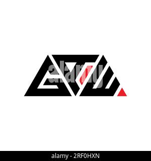 GAW triangle letter logo design with triangle shape. GAW triangle logo design monogram. GAW triangle vector logo template with red color. GAW triangul Stock Vector