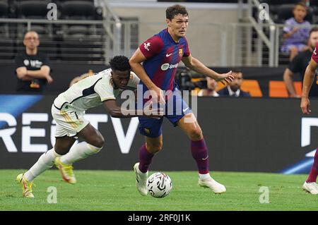 Arlington, United States. 29th July, 2023. July 29, 2023, Arlington, Texas, United States: Barcelona's Andreas Christensen in action during the Soccer Champions Tour game between Barcelona and Real Madrid played at AT&T Stadium on Saturday July 29, 2023 in Arlington, Texas, United States. (Photo by Javier Vicencio/Eyepix Group) Credit: Eyepix Group/Alamy Live News Stock Photo