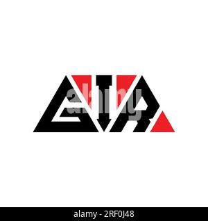 GIR triangle letter logo design with triangle shape. GIR triangle logo design monogram. GIR triangle vector logo template with red color. GIR triangul Stock Vector