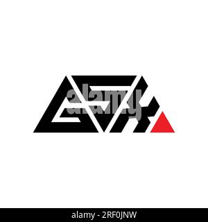 GSX triangle letter logo design with triangle shape. GSX triangle logo design monogram. GSX triangle vector logo template with red color. GSX triangul Stock Vector