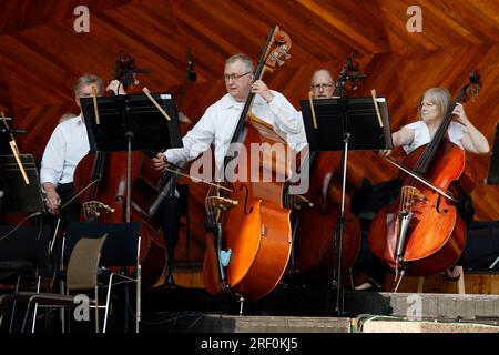 Boston Landmarks Orchestra performance at the Hatch Shell Boston Massachusetts Stock Photo