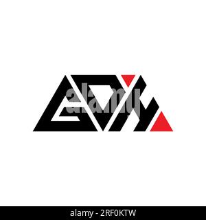 GDH triangle letter logo design with triangle shape. GDH triangle logo design monogram. GDH triangle vector logo template with red color. GDH triangul Stock Vector