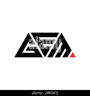 GEM triangle letter logo design with triangle shape. GEM triangle logo design monogram. GEM triangle vector logo template with red color. GEM triangul Stock Vector