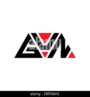 GUN triangle letter logo design with triangle shape. GUN triangle logo design monogram. GUN triangle vector logo template with red color. GUN triangul Stock Vector
