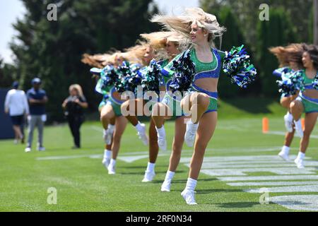 Renton, WA, USA. 30th July, 2023. The Seahawks Dance Team during the Seattle Seahawks training camp in Renton, WA. Steve Faber/CSM/Alamy Live News Stock Photo