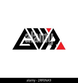 GWR triangle letter logo design with triangle shape. GWR triangle logo design monogram. GWR triangle vector logo template with red color. GWR triangul Stock Vector