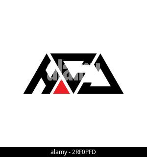 HCJ triangle letter logo design with triangle shape. HCJ triangle logo design monogram. HCJ triangle vector logo template with red color. HCJ triangul Stock Vector