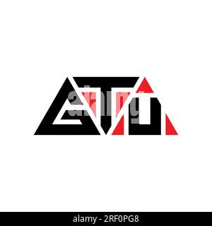 GTU triangle letter logo design with triangle shape. GTU triangle logo design monogram. GTU triangle vector logo template with red color. GTU triangul Stock Vector