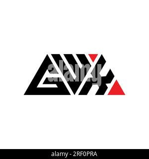 GWX triangle letter logo design with triangle shape. GWX triangle logo design monogram. GWX triangle vector logo template with red color. GWX triangul Stock Vector